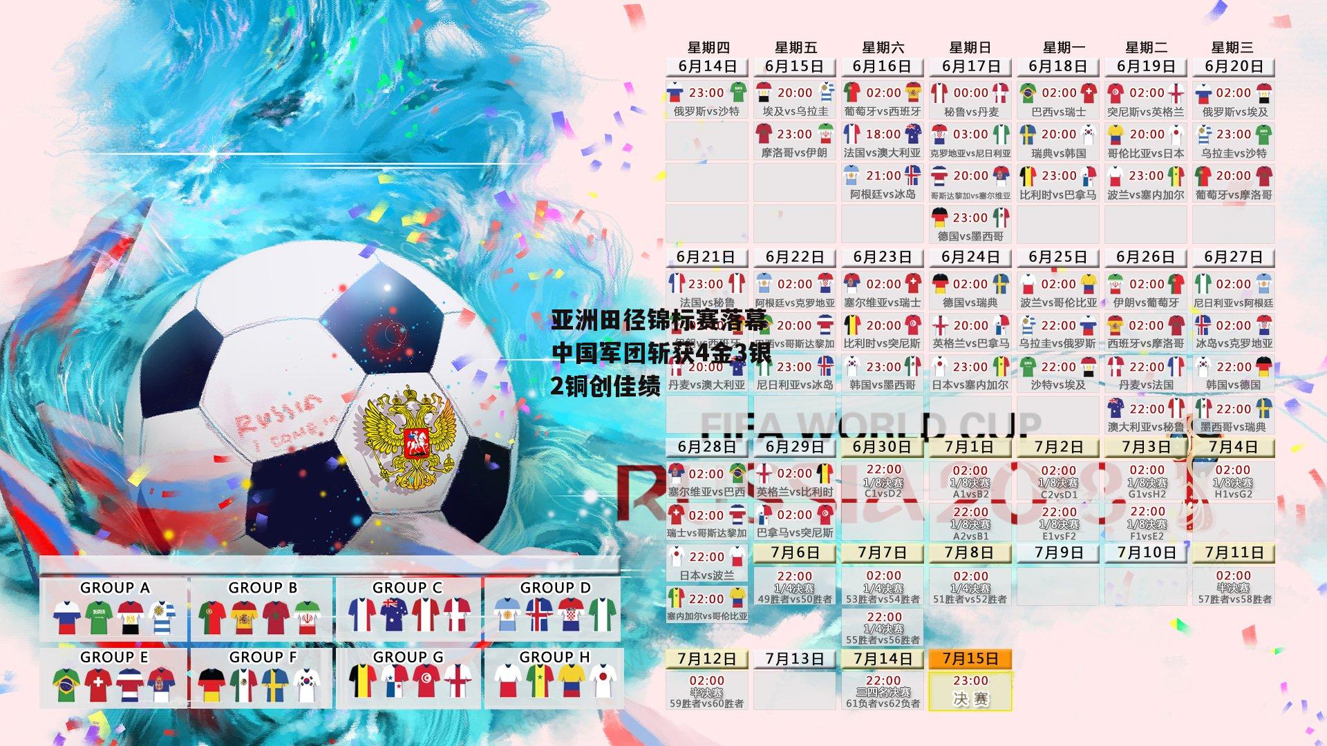 亚洲田径锦标赛落幕 中国军团斩获4金3银2铜创佳绩
